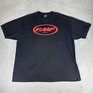 Vintage Y2K FMF Mens XXL Short Sleeve Black Graphic T Shirt Skate Surf Motocross